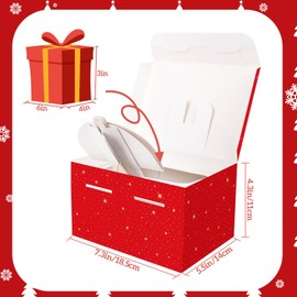 Merry Christmas Surprise Gift Box Explosion for Money,Christmas Party Gift Boxes, Folding Bouncing Gift Box with Confetti, Gifts Boxes for Christmas Birthday Anniversary Valentine Proposal (Red)