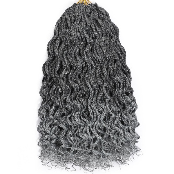 150 Strands Goddess Box Braids Crochet Hair Pre Looped Grey