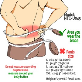 NeoTech Care Back Belt Support for Men or Women - Breathable & Adjustable Lower Back Brace - Double Pull Compression Straps (Gray, Size M)