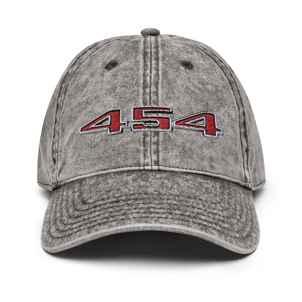 Chevelle Chevy 454 Vintage Cotton Twill Cap Charcoal Grey