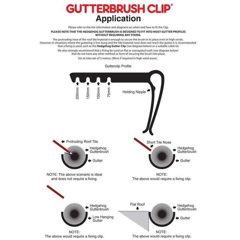 5 x Hedgehog Gutter Clips - Secure Brush In Gutters