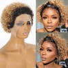 Bestvivid Pixie Cut Short Curly Lace Front Wigs Human Hair