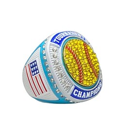 Legacy Rings 1 or 12 Pack Softball Baseball Championship Trophy Ring Tournament Champions (1, Light Blue, 10)