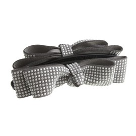 VINGTAINE H7043-LGY- Studded Style Color Ribbon, Banana Clip, Hair Access, Hair Accessories, Light Gray
