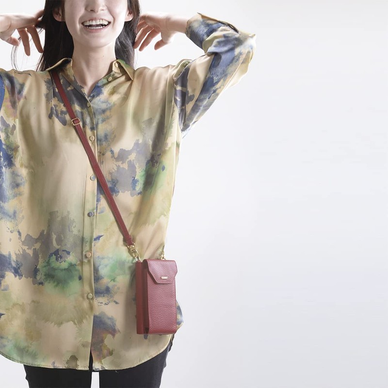 Balcos Smartphone Pochette Women's Leather Stylish Gift Onesize, BORDEAUX