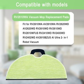 8 Pack RV2610WA Vacuum Mop Replacement Pads for Shark RV2610WA AV2610WA RV2620WD AV2620WD RV2610WD RV2610WD RV2610WFUS RV2410WD AI Ultra 2- in-1 Robot Vacuum Cleaner