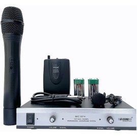 Wireless Microphone Dual Handheld Mic Cordless Receiver Dj Karaoke Singing Microphones 5 Core WM 301 1M1C BLK