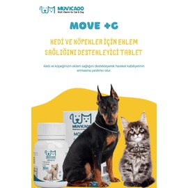Muvicado Kedi ve Köpeklerde Eklem Sağlığı Destekleyici Glukozamin Tablet Glukozamin MSM Chondroitin Move G