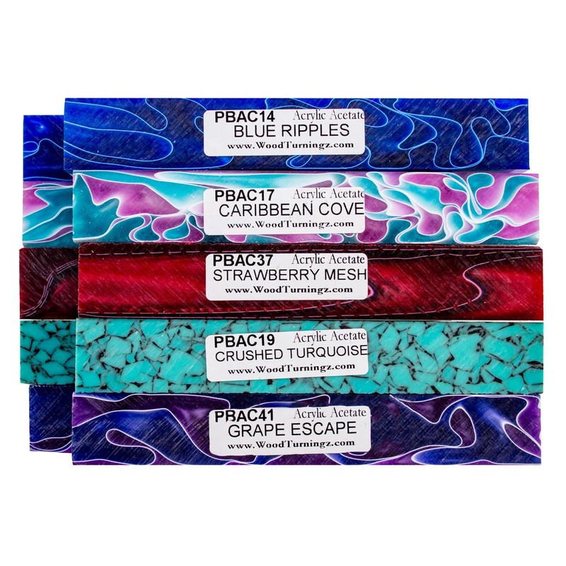 Multi-Colored Variety - Acrylic Acetate Pen Blanks (10-Pack)