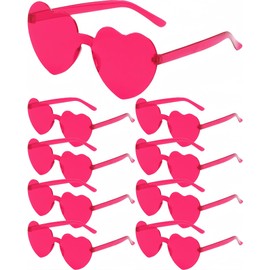 ZHANGBY 9 Pairs Heart Sunglasses for Women, Hot Pink Heart Glasses for Party Favor