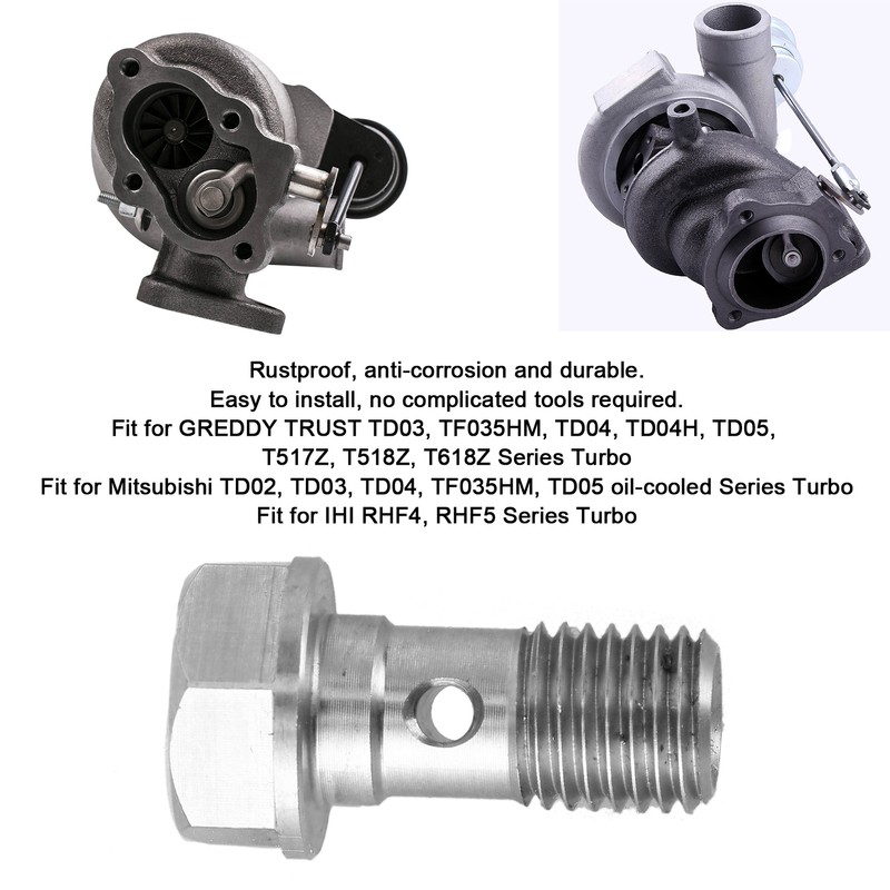 Turbo Oil Feed Restrictor M10x1.25 Stainless Steel Restricted Fitting Fit