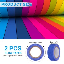 PATIKIL Glow in The Dark Gaffers Tape, 0.8 Inch x 32.8 Feet Colored Cotton Glow Tape Markers Fluorescent Glow in The Dark Tape Stickers for Party Decorations, Dark Blue