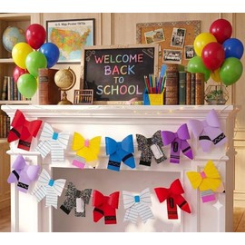 2 Pcs 16.4 Ft Back to School Bow Garland Banner