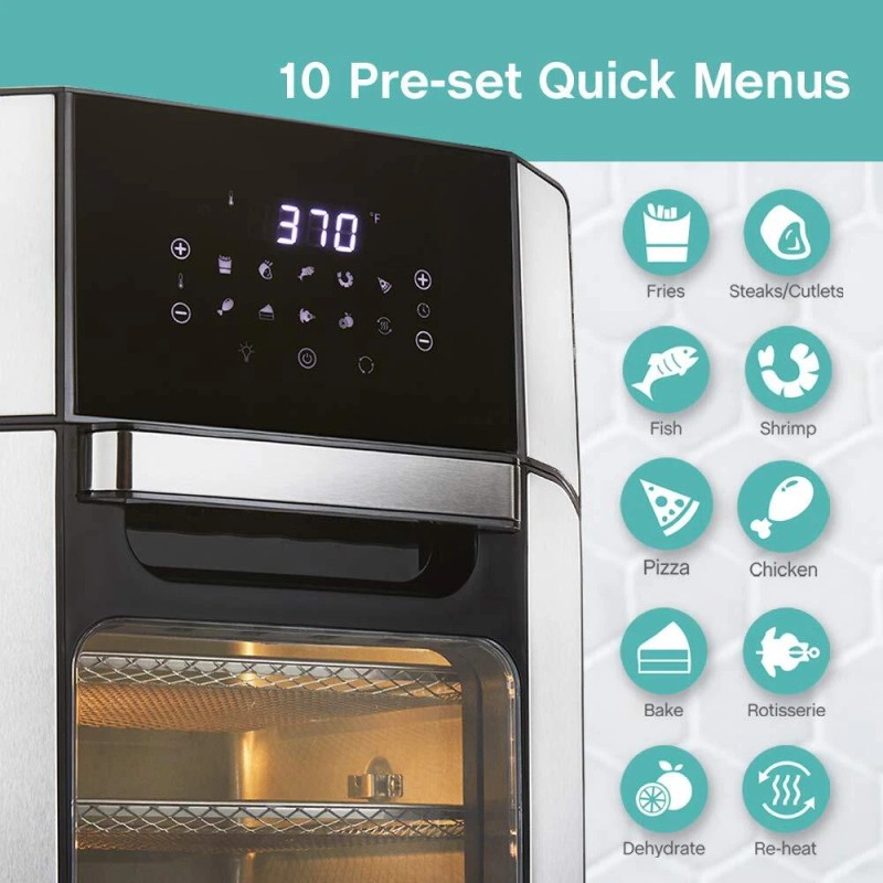 West Bend AFWB12BK13 XL Air Fryer Oven 10 Quick Menu