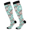 Wusikd Flower Cow Compression Socks for Women and Men Circulation
