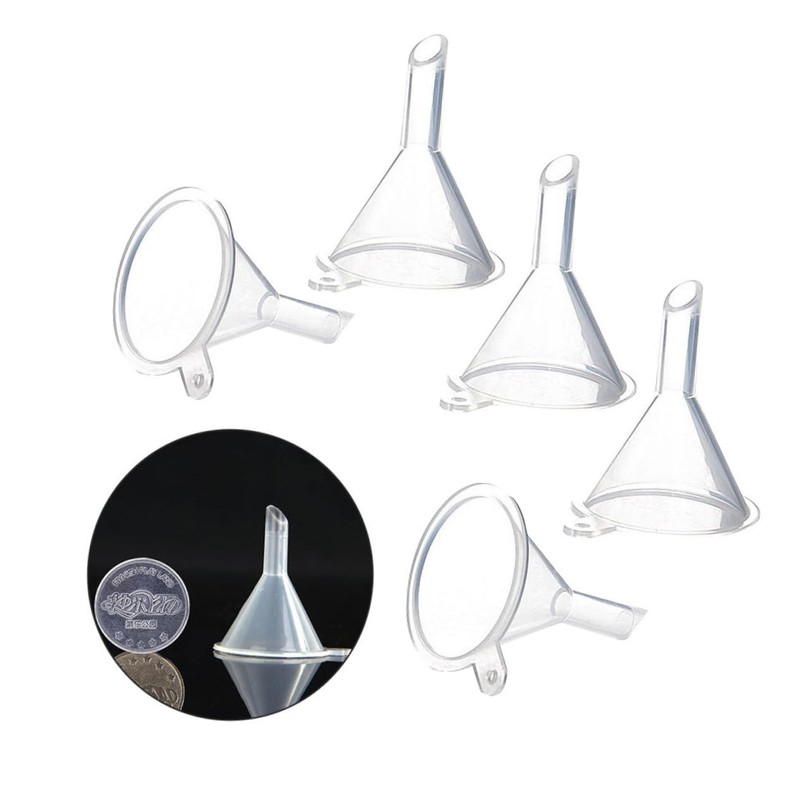 Ciieeo 5 Pcs Transparent Plastic Funnels Multi Purpose Small Funnels