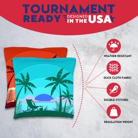 BackYardGamesUSA Tournament Cornhole Bags Sets of 8 Regulation Professional, Tournament Slick n Stick Corn Hole Beans Bags for Cornhole Games
