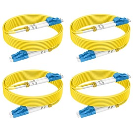 16.4ft/5m Single Mode Fiber Patch Cables OS2 LC to LC, SM Singlemode Optic Cable 10G SMF LSZH Duplex 9/125μm OD 2.0mm (4pack), 𝙍𝙖𝙢𝙗𝙤𝘾𝙖𝙗𝙡𝙚𝙨