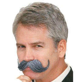 Paper Magic - Grey Handle Bar Mustache - Gray