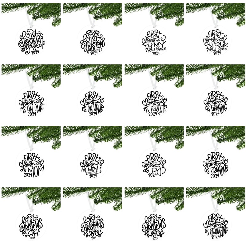 First Christmas One Sided Ornaments (Grandpa)