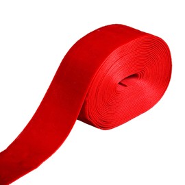 Euvoym 5 Yards Red Velvet Ribbon Vintage Velvet Ribbon Christmas Ribbon for Holiday Festival Birthday Gift Wrapping Bows Making (Red, 2.5cm)