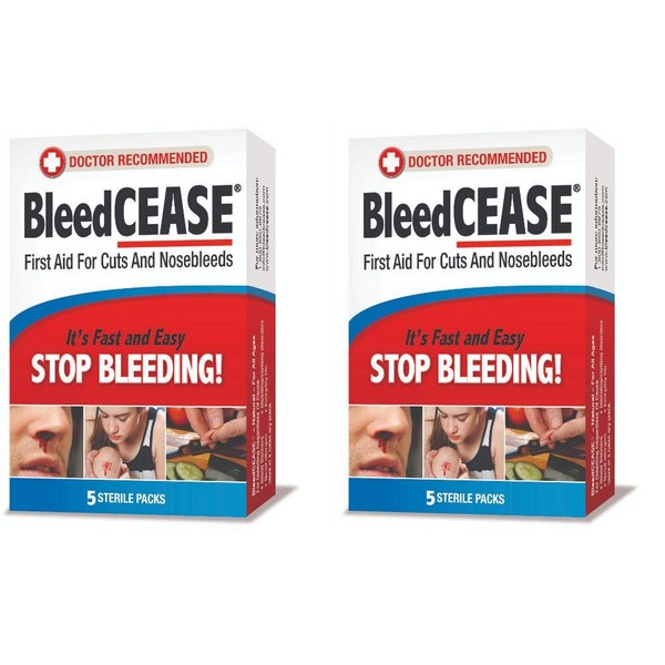 BLEEDCEASE Stop Bleeding STERILE 5 Count 2 Pack