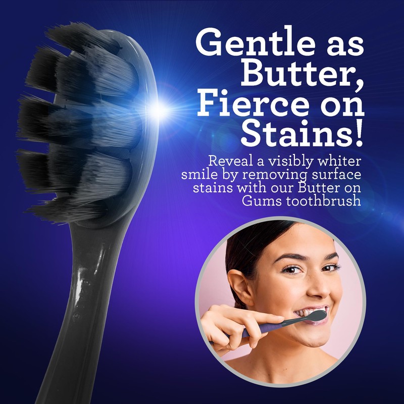 GuruNanda Butter on Gums Charcoal Toothbrush - 8000+ Softex Bristles