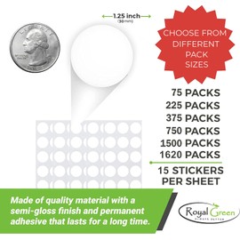 Labels 30 mm stickers, assorted colours, size 3 cm labels by Royal Green., Black 225