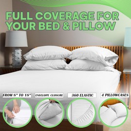 Sacred Thread 6 PC Rayon Derived from Bamboo Bed Sheets Set, Vegan, Cooling, and Organic Bedding for Home and Hotels, +50 Vibrant Colors for Cooling Bed Sheets