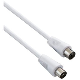 premiumcord TV M/F, 75 Ohm Coaxial Cable – 75 Ohm Coaxial Cable (2 m, White, 2 m Iec 2 m IEC IEC IEC, 2 M, Male/Female, White, 75 Ohm)