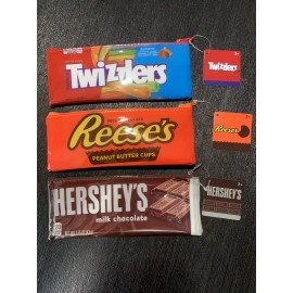 Reese’s Twizzler’s And Hershey’s Candy Pencil Case’s/makeup Bag’s 8”X3”
