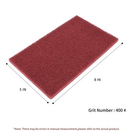 Red Scuff Pads - 10Pcs Scouring Pad 7447 - Very Fine Grade Hand Pads General Purpose Sanding Hand Pads 200 x 125mm/8" x 5"
