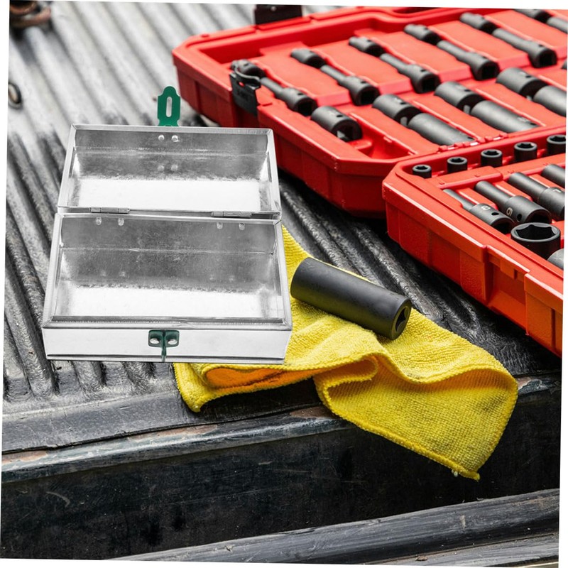 TEHAUX Heavy Duty Iron Tool Box with Lockable Design Portable