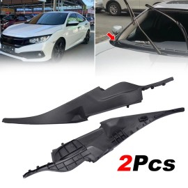 JJMY 1Pair For Honda Civic 2016-2021 Car Front Cowl Windshield Wiper Motor Cover Trim