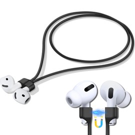 Magnetic AirPod Strap,AirPod Lanyard Anti-Lost Cord for Sports Anti-Loss, AirPod Accessories Compatible with AirPods 4 Case 2024, AirPod Pro 2nd/1st, AirPod 3, AirPod 2/1- Black 1 Pack