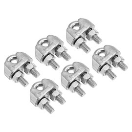 PATIKIL 1/8" / 3mm Wire Rope Cable Clip Clamp, 6 Pack M3 304 Stainless Steel U Bolt Saddle Fastener for Rigging Railing, Silver Tone