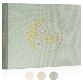 Lanpn Wedding Guest Book with 108 Pages Blank Linen Wedding Guest Book Guest Book Birthday Wedding Book Guest Book Photo Album Guest Books for Baby Shower Anniversaries Birthdays Christening (Green)