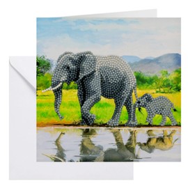 CRYSTAL ART Elephant Card Kit Craft Buddy 18x18cm
