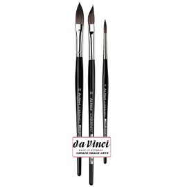 da Vinci Casaneo Series 5598 Watercolour Brush No. 6 Series 898 NO°12 Series 5597 NO°10 Set of 3 Made in Germany