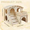 Wooden Hamster House – 2-Level Hideout Habitat with Ladder, Durable