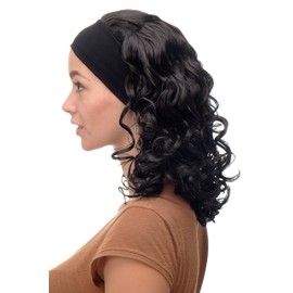 WIG ME UP - BRO-704-3 Women's Wig Headband (Firm) Voluminous Curls Shoulder Length Brown Dark Brown