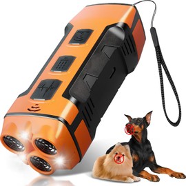 QorixVizi Dog Bark Deterrent Devices Rechargeable Ultrasonic Bark Control, 35FT Range Anti-Barking Device for Dogs Training, Safe Effective Indoor Outdoor Use Portable Design, Orange