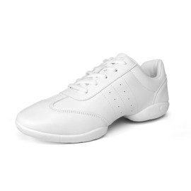 ARCLIBER White Cheer Shoes PU Leather Cheerleading Shoes Lightweight Womens Cheer Shoes Size 10(44)