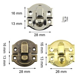 Dzsomt Pack of 30 Antique Hasp Locking Hinges Tension Lock Hinge Hook Clasp Small Padlock Iron Snap with 120 Screws for Wooden Box Jewellery Box