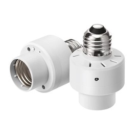 DEWENWILS Dusk to Dawn Light Bulb Sockets, E26 Light Sensor Socket with Timer, Light Socket Indoor/Outdoor for Porch Garage Garden Patio Waterpoof Lights, 2 Pack, ETL Listed