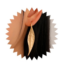 Cimenexe Bohemian Leaf Dangle Earrings Gold Metal Leaf Earrings Long Hammered Leaf Drop Earrings Statement Leaf Plant Hook Earrings Jewelry for Women and Girls Gifts