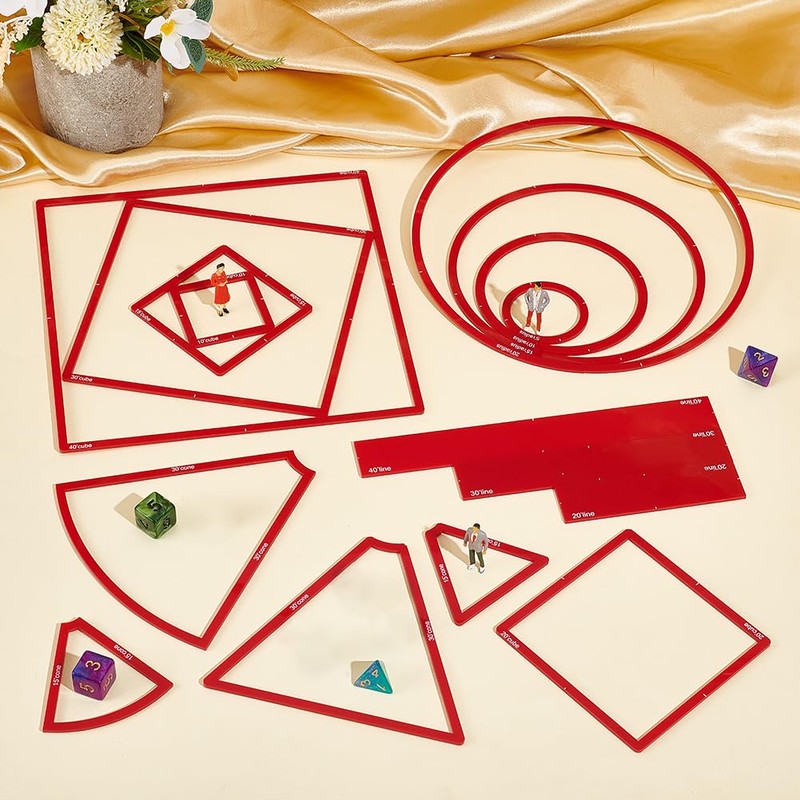 AHANDMAKER AOE Magic Templates Set Damage Marker Surface Effect Template