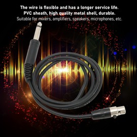 Zunate 3 Pin Mini XLR Female to 6.35mm Male Microphone Cable XLR to 1/4in Microphone Cord for Live Sound Card Microphone, 3.3ft (1m)