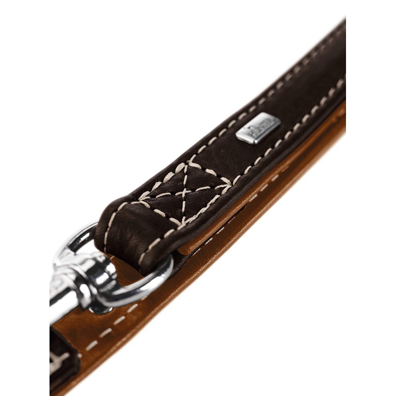 HUNTER Training Leash Tara Number 15/200 Juchten Leather, Dark Brown/Cognac