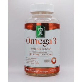 AZ BIOTECH Omega 3 Deep Sea Fish Oil - 2000mg Fish Oil Concentrate Per Serving. EPA 360mg, DHA 240mg. 2 Softgels Daily. 300 Softgels